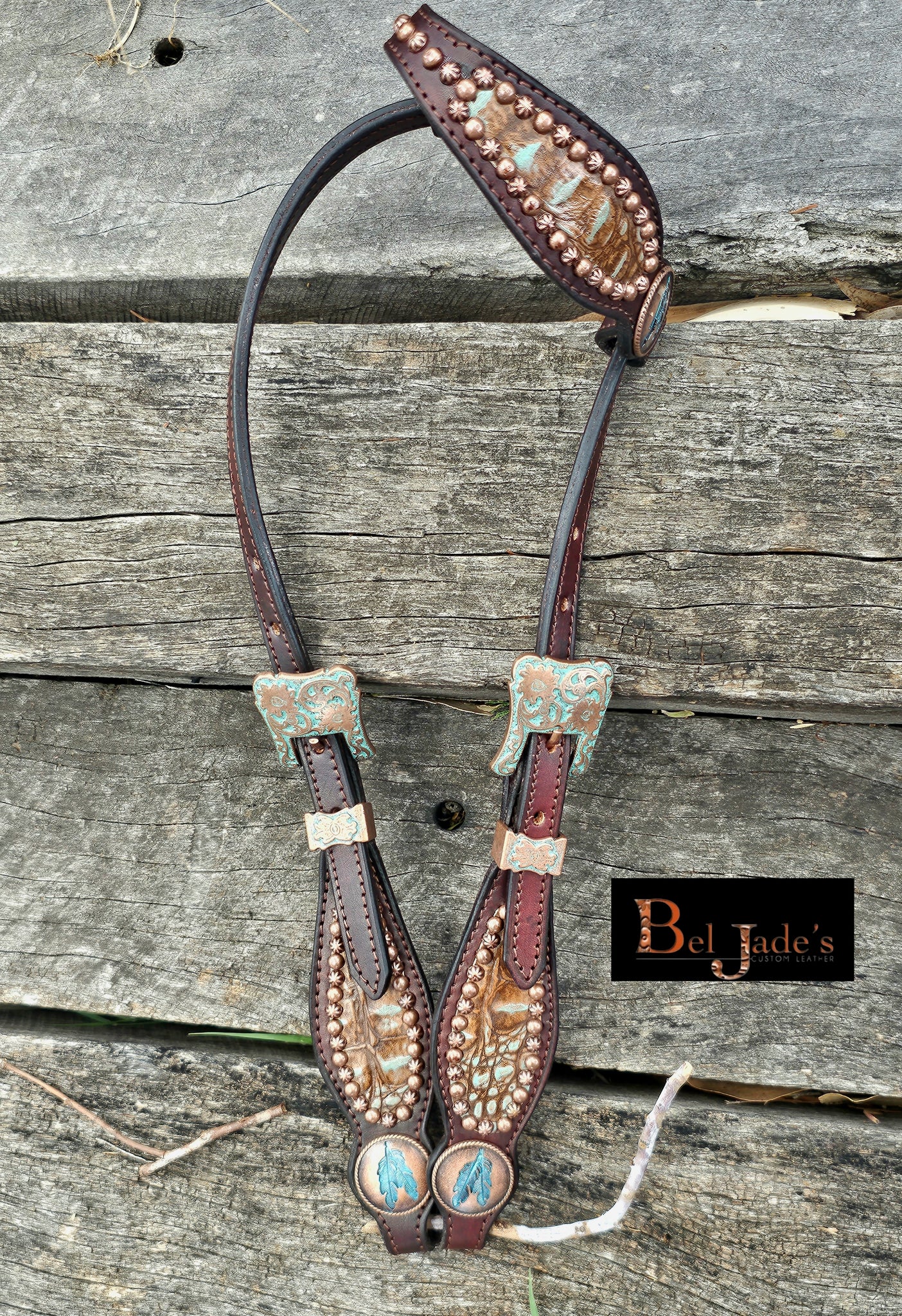 Turquoise croc one ear