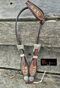 Turquoise croc one ear